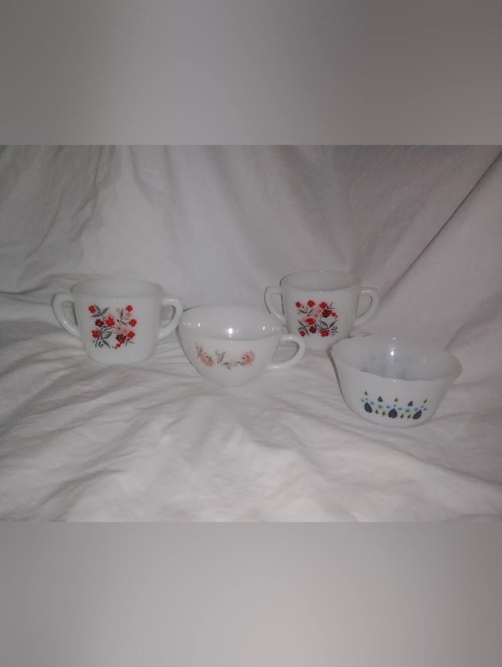 Vintage MCM Fire King Swiss Alpine Chalet Primrose Fleurette Dish Mix Lot Teacup